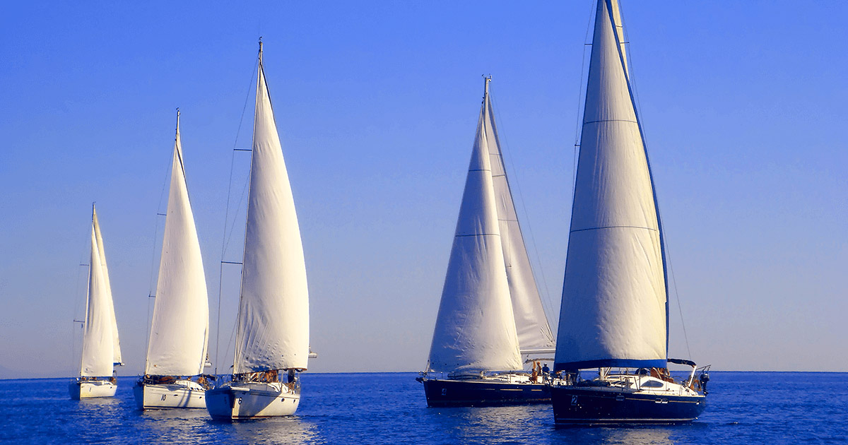 Catamaran sailing in the Caribbean